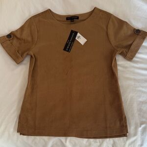 Banana Republic Tan Faux Suede Top